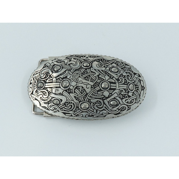 VTG 4 Belt Buckle St Justin Celtic Liberty Statue Sailing Ship God Bless America - Picture 6 of 16